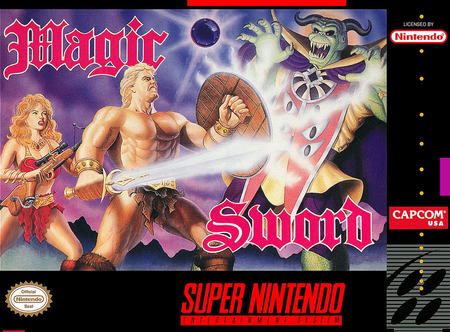MAGIC SWORD - SNES (W/BOX & MANUAL)