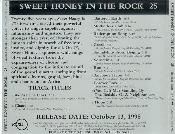 SWEET HONEY IN THE ROCK - 25