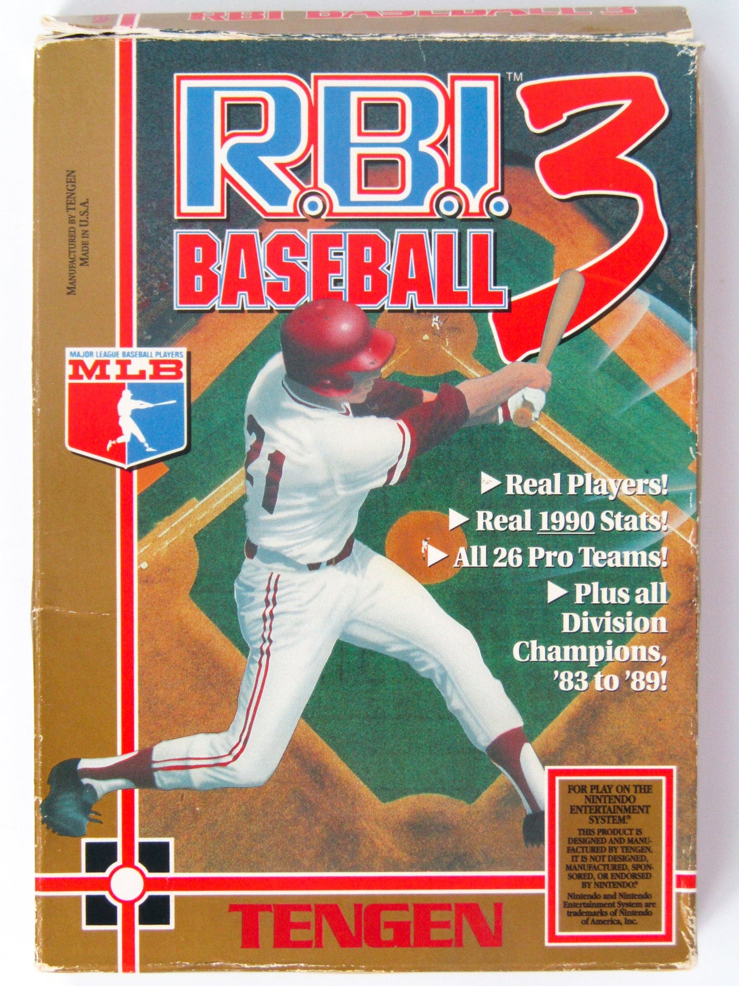 RBI BASEBALL 3 - NES (W/BOX & MANUAL)