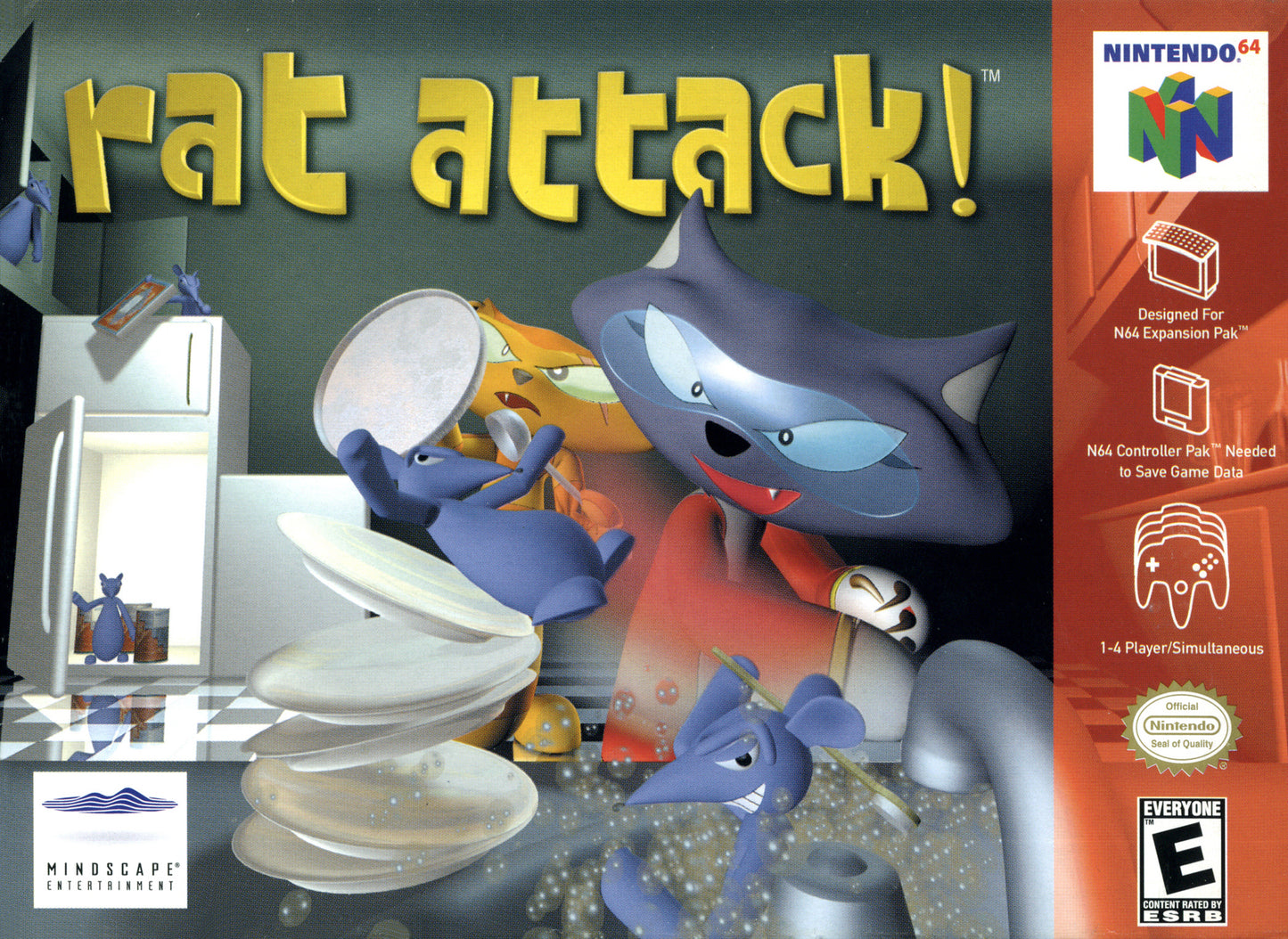 RAT ATTACK - N64 (W/BOX & MANUAL)