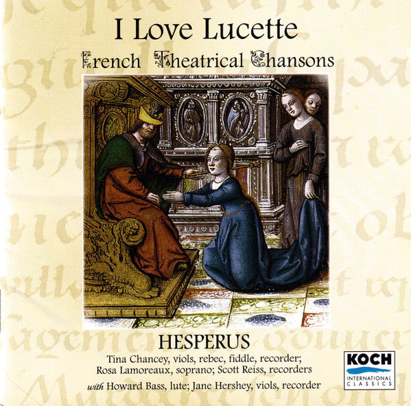 HESPERUS - I LOVE LUCETTE: FRENCH THEATRI