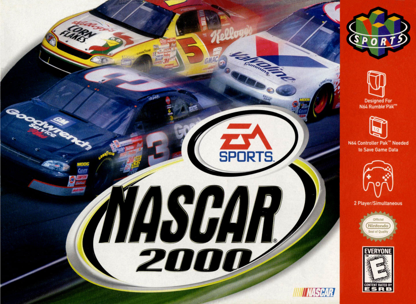 NASCAR 2000 - N64 (W/BOX & MANUAL)