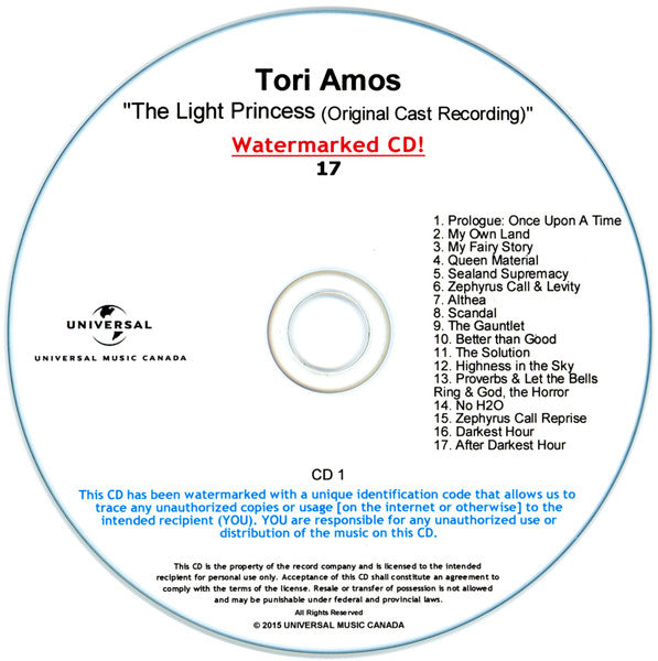 AMOS, TORI - LIGHT PRINCESS (SNDTRK)(2CDS)
