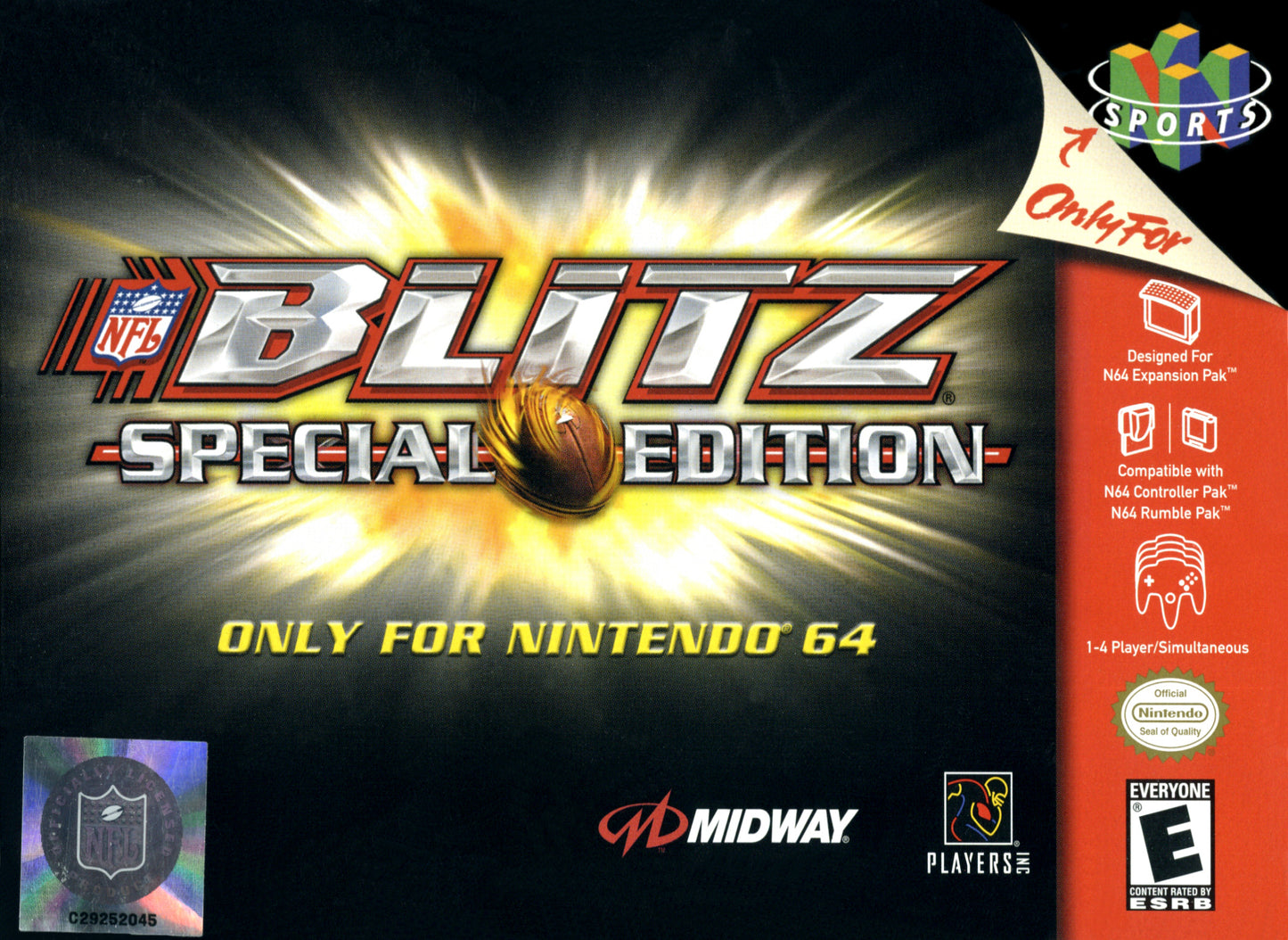NFL BLITZ: SPECIAL EDITION - N64 (W/BOX & MANUAL)