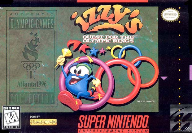 IZZY'S QUEST FOR THE OLYMPIC RINGS - SNES (W/BOX & MANUAL)