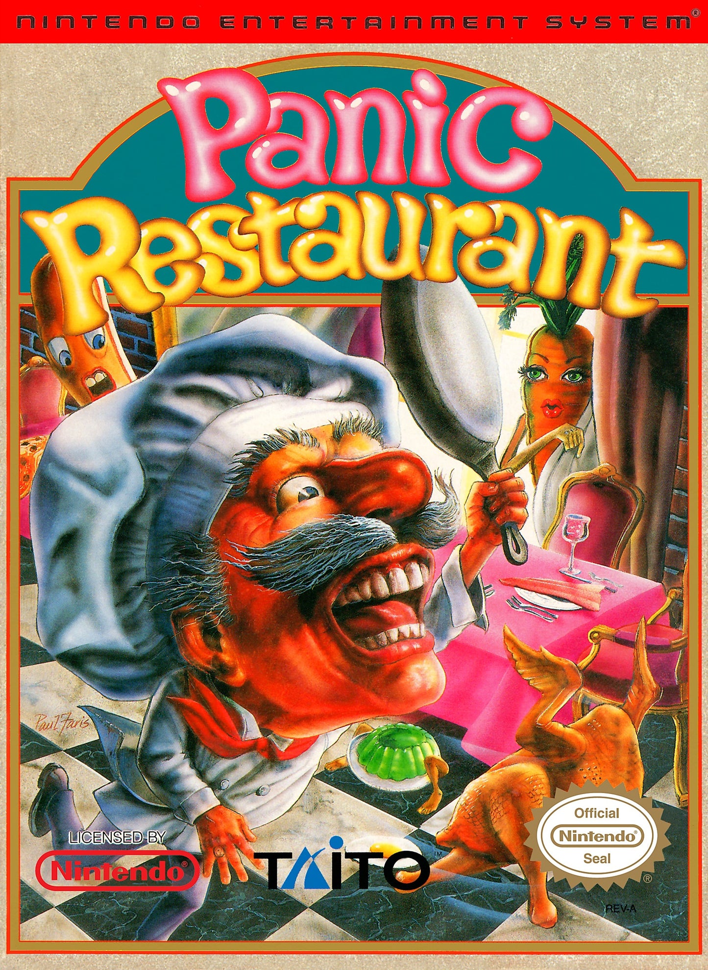 PANIC RESTAURANT - NES (W/BOX & MANUAL)