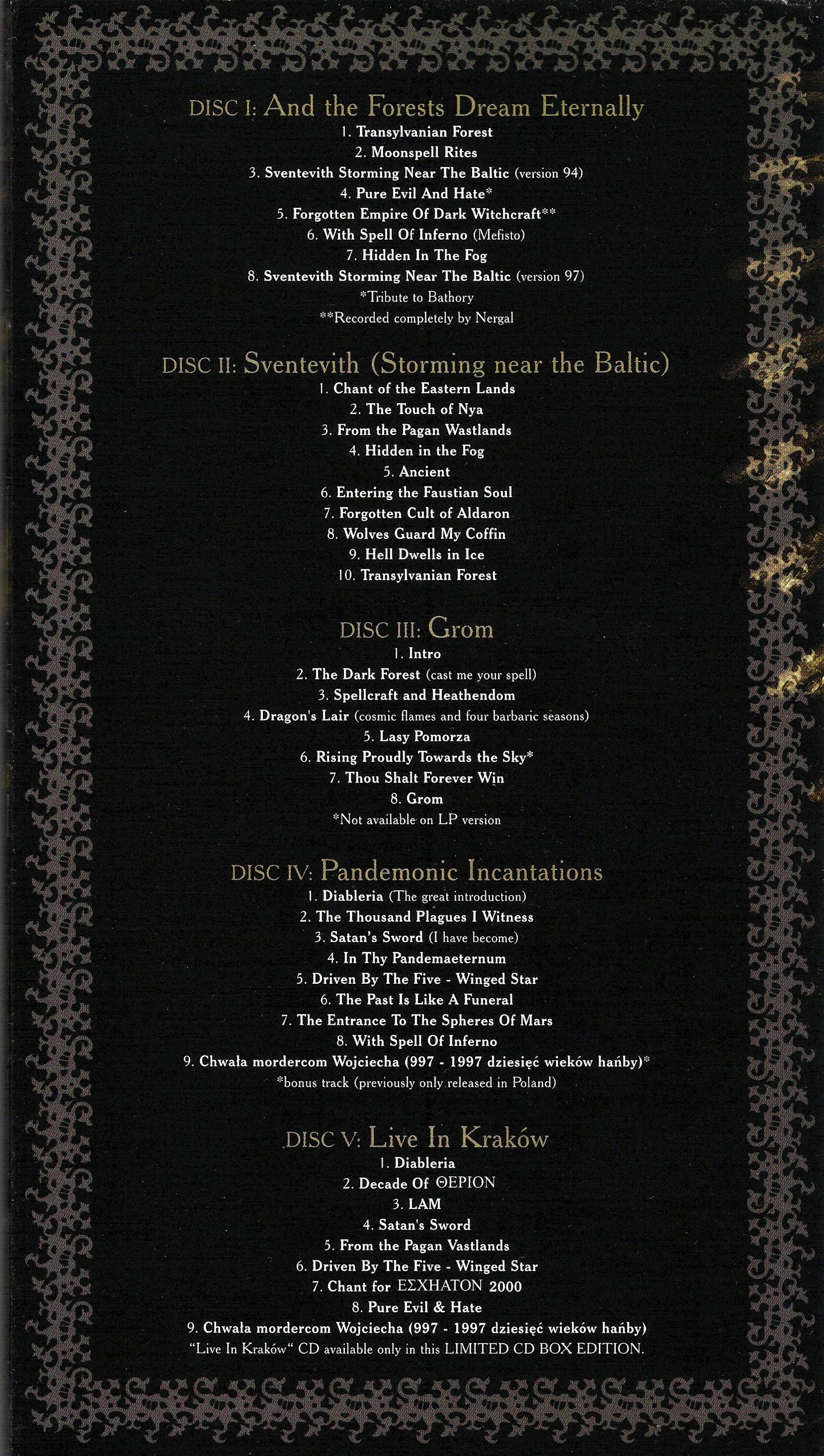 BEHEMOTH - HISTORICA (5CD LTS ED BOX SET)