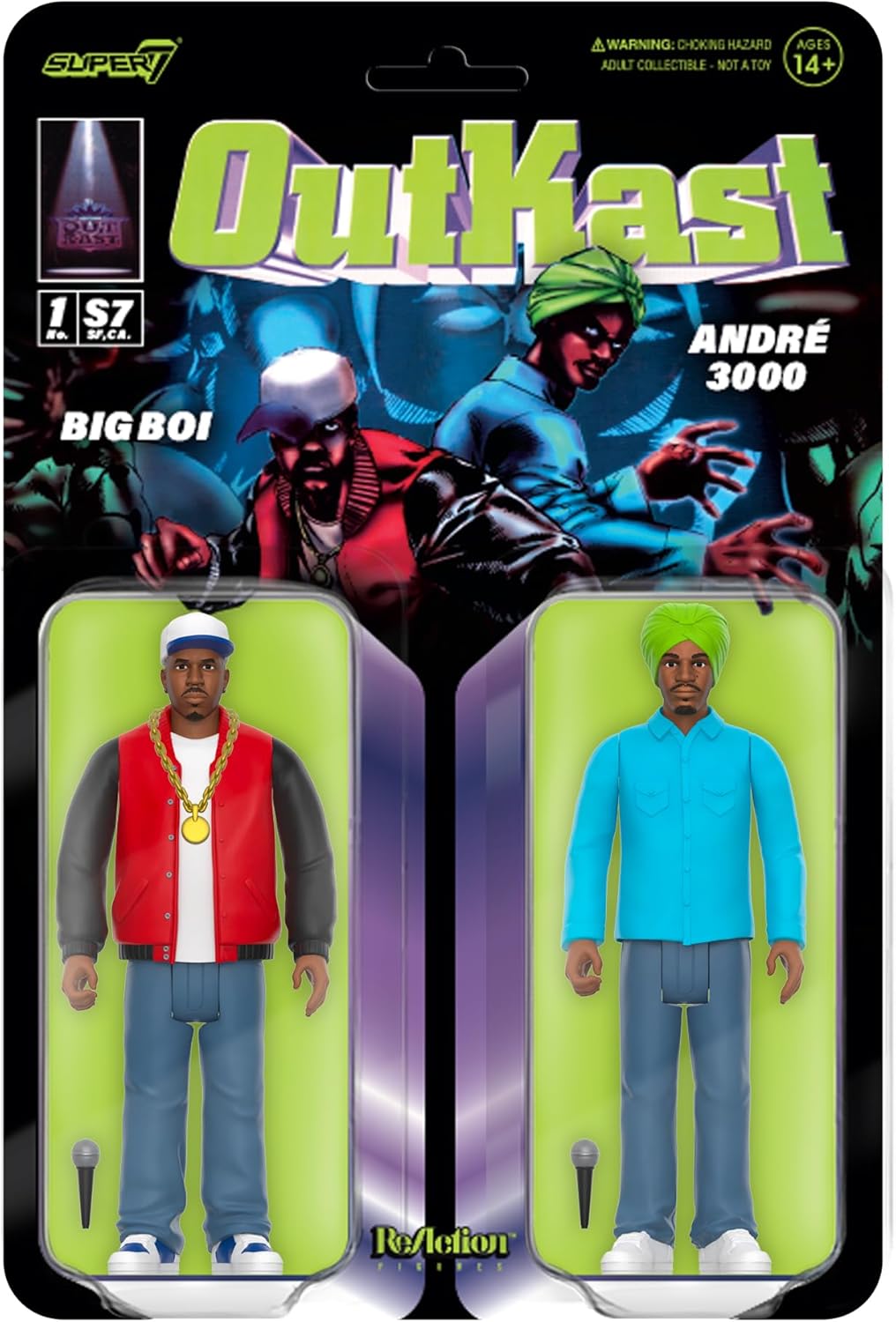 OUTKAST: BIG BOI/ANDRE 3000 (ALIEN 2-PACK) - SUPER 7-REACTION-3.75