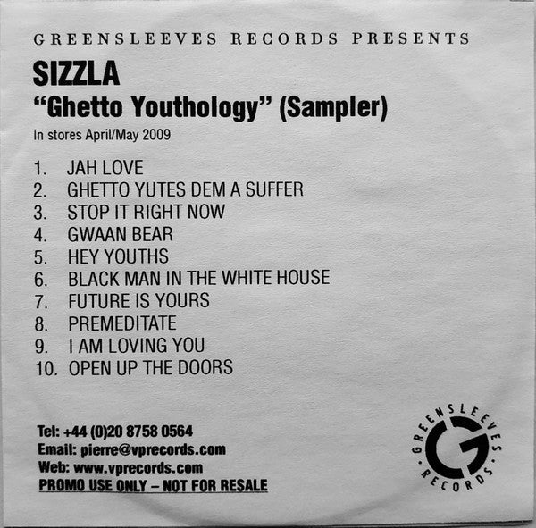 SIZZLA - GHETTO YOUTHOLOGY