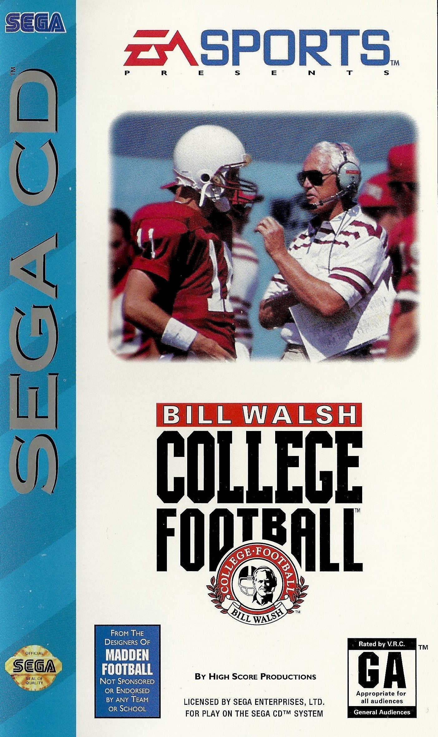 BILL WALSH COLLEGE FOOTBALL - SEGACD
