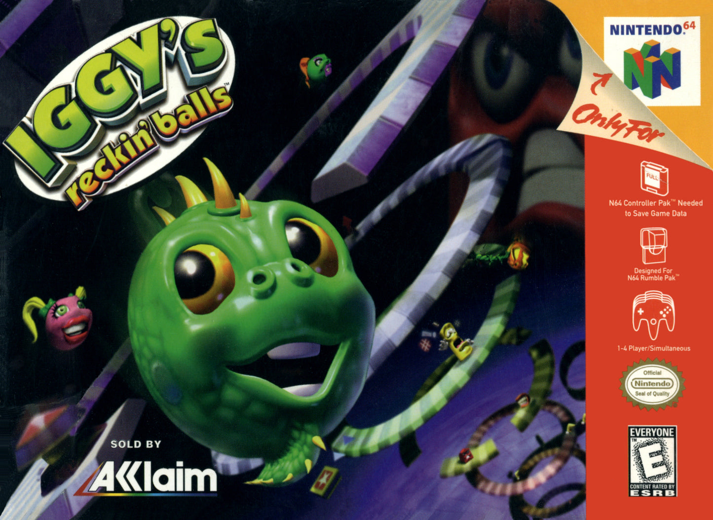 IGGY'S RECKIN' BALLS - N64 (W/BOX & MANUAL)