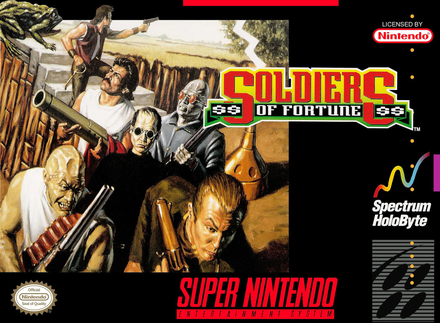 SOLDIERS OF FORTUNE - SNES (W/BOX & MANUAL)