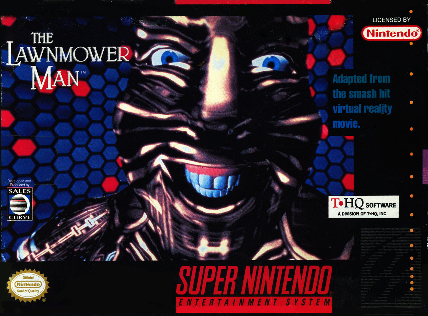 LAWNMOWER MAN - SNES (W/BOX & MANUAL)