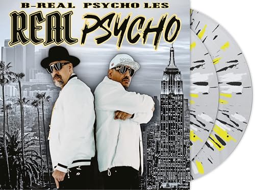 B-REAL & PSYCHO LES - REAL PSYCHO - DELUXE LIMITED EDITION - CLEAR WITH BLACK, YELLOW & WHITE SPLATTER VINYL GATEFOLD COVER