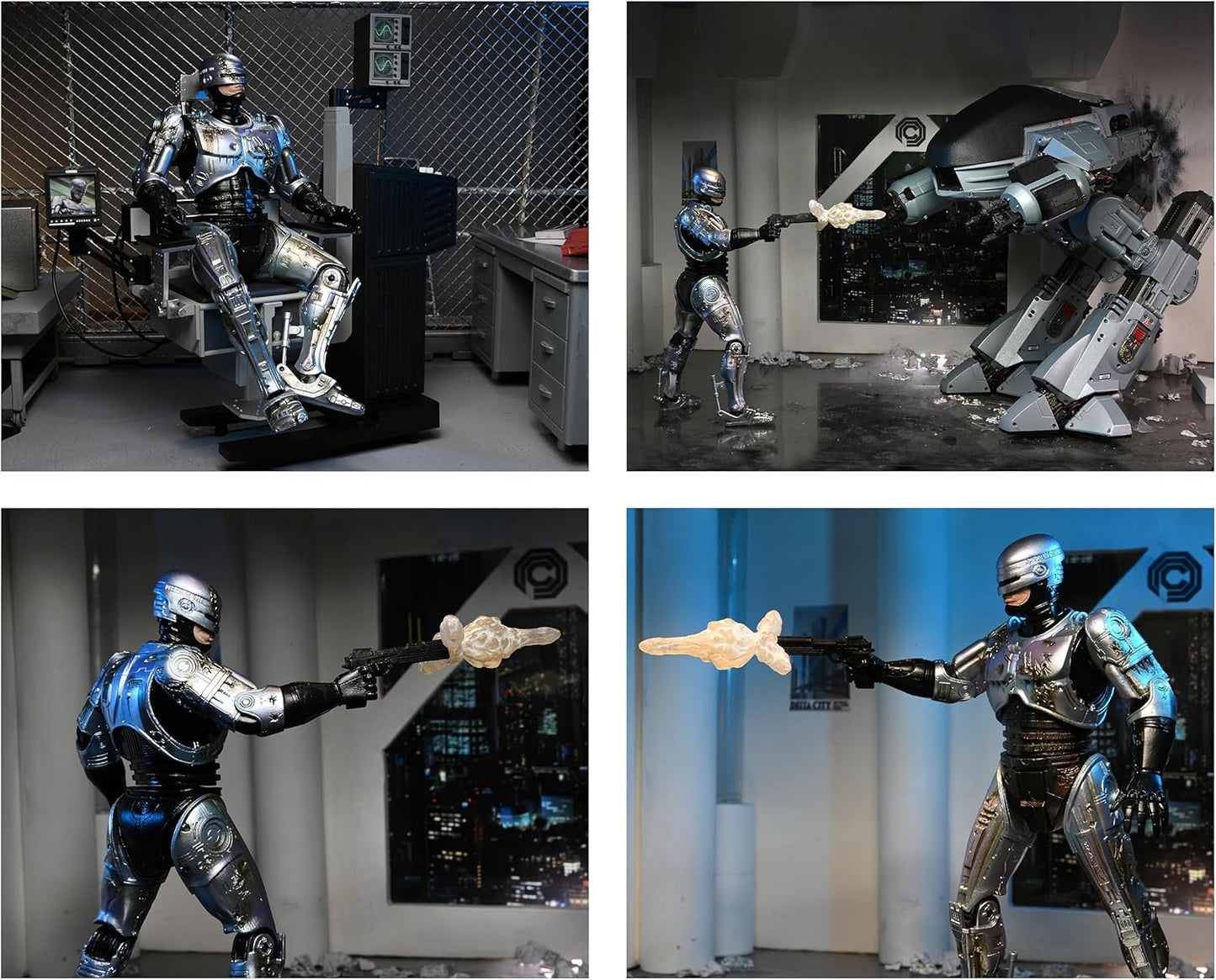 ROBOCOP: ULTIMATE DELUXE BATTLE DAMAGE ROBOCOP W/CHAIR - NECA-7"
