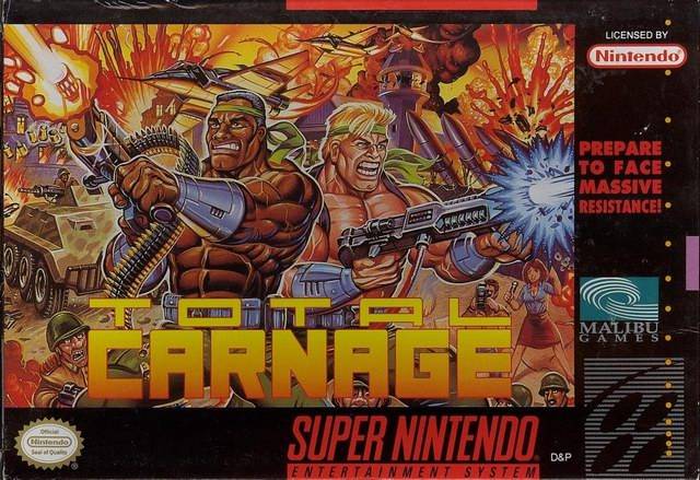 TOTAL CARNAGE - SNES (W/BOX & MANUAL)
