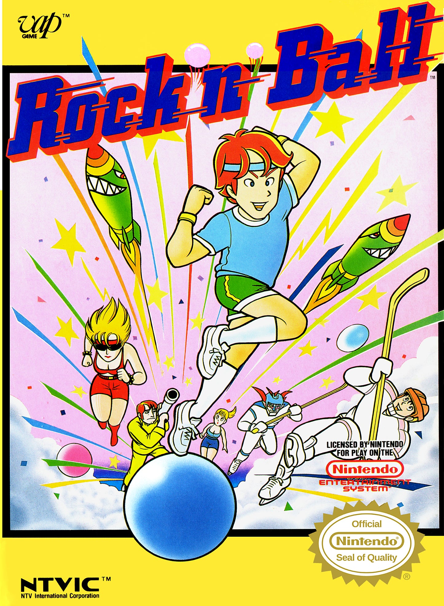ROCK 'N BALL - NES (W/BOX & MANUAL)