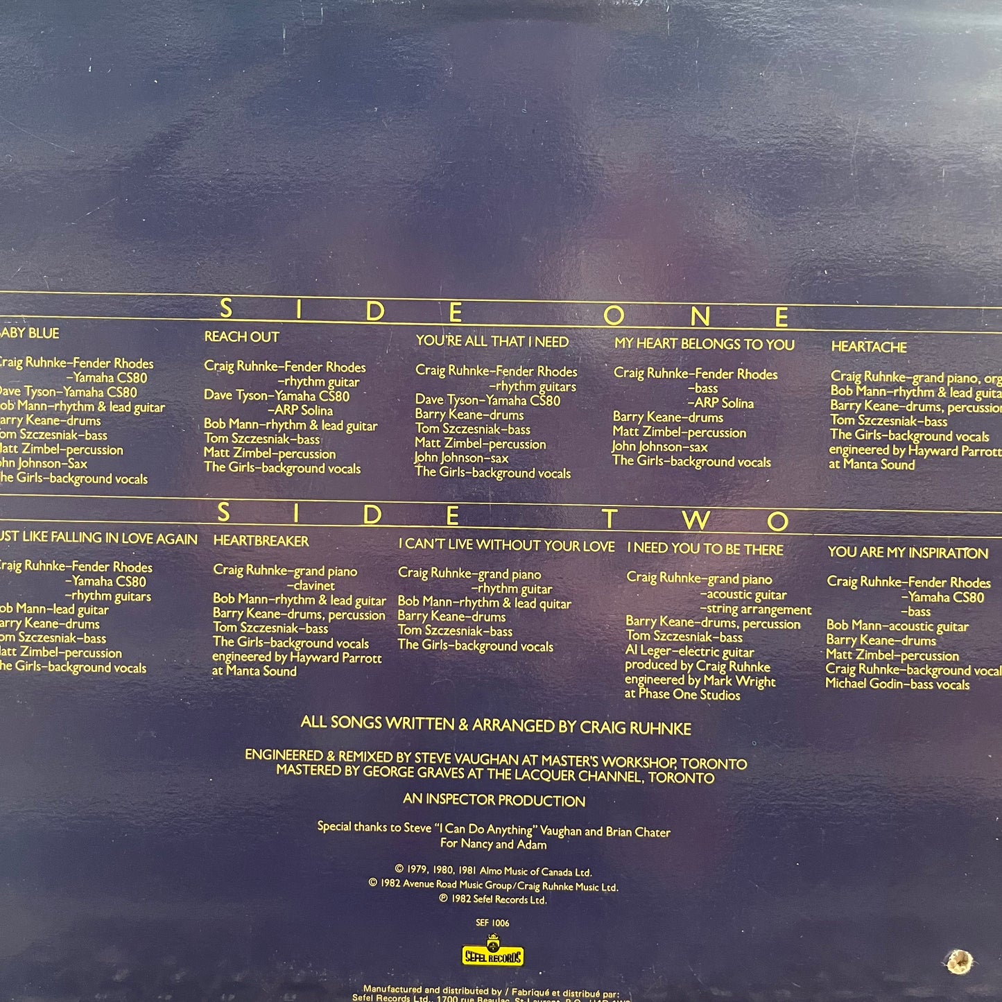 Craig Ruhnke - Just Like The Old Times (Used LP)