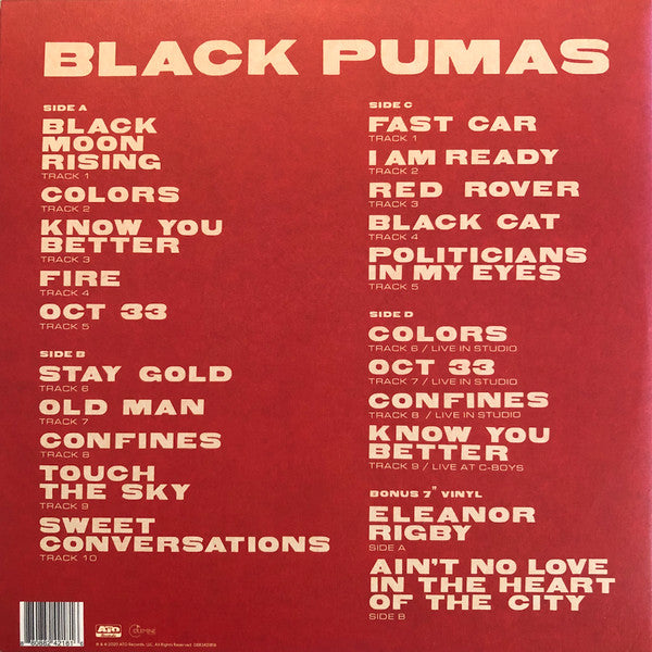 Black Pumas - Black Pumas (20th Anniversary) (Gold/Black & Red Marble) (Used LP)