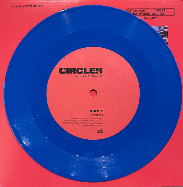 Post Malone - Circles 7" (Blue) (Sealed) (Used LP)