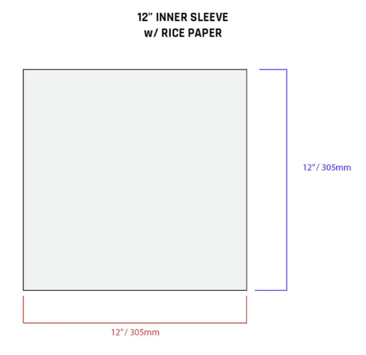 12" Inner Sleeves W/Rice Paper (25 Pack)