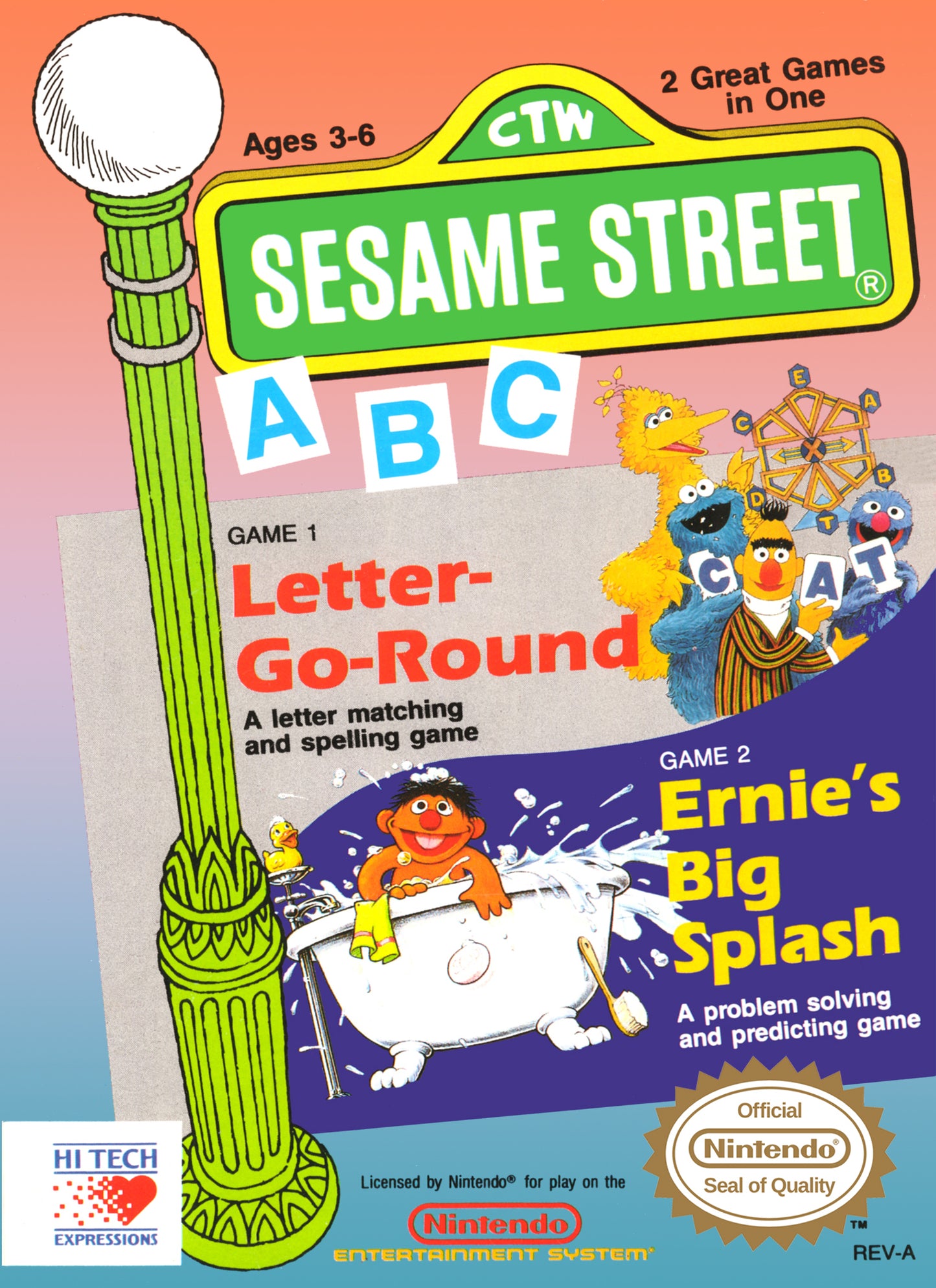 SESAME STREET ABC - NES (W/BOX & MANUAL)