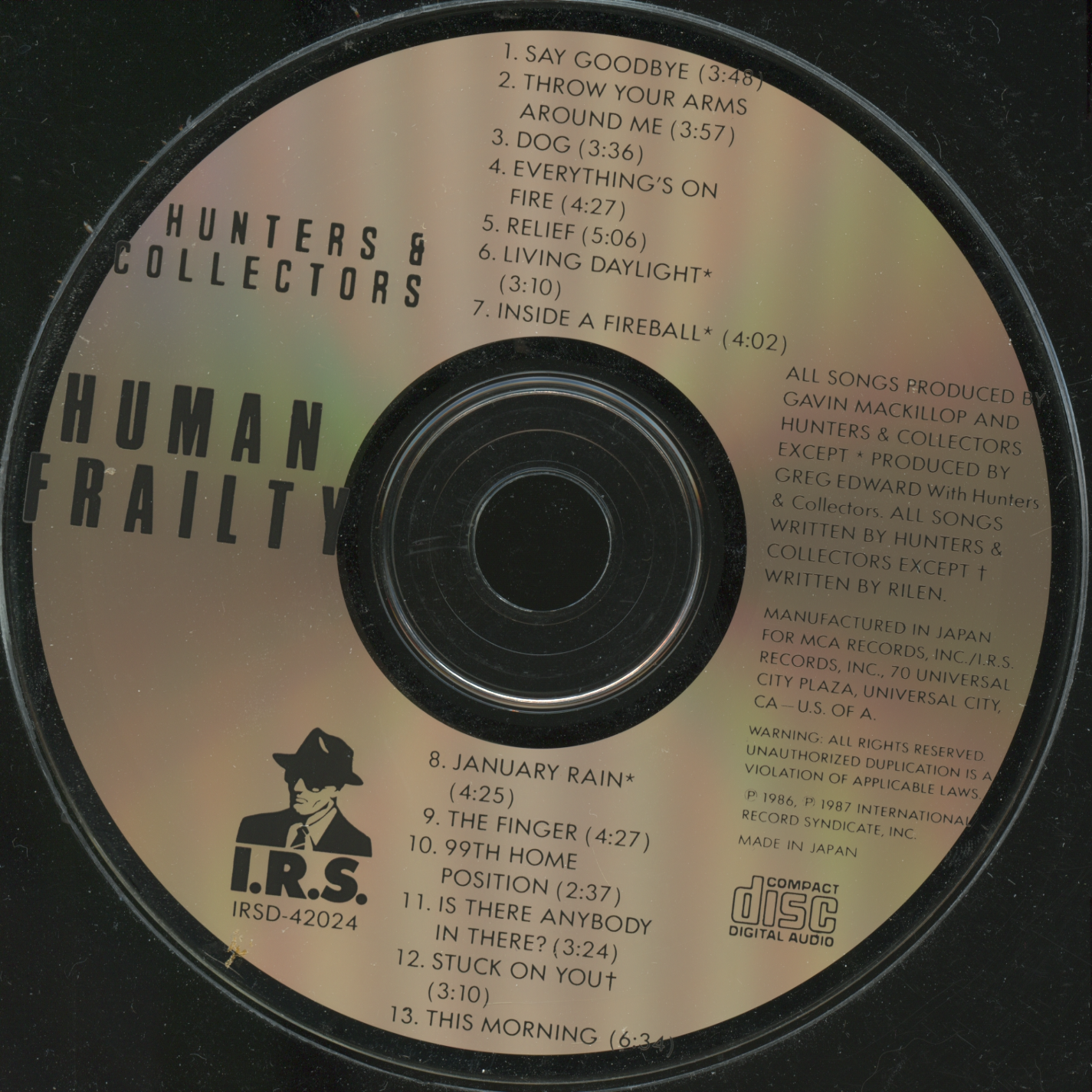 HUNTERS & COLLECTORS - HUMAN FRAILTY