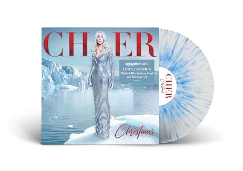 CHER - CHRISTMAS (AMAZON EXCLUSIVE WHITE AND BLUE SPLATTER VINYL + ALTERNATE COVER)