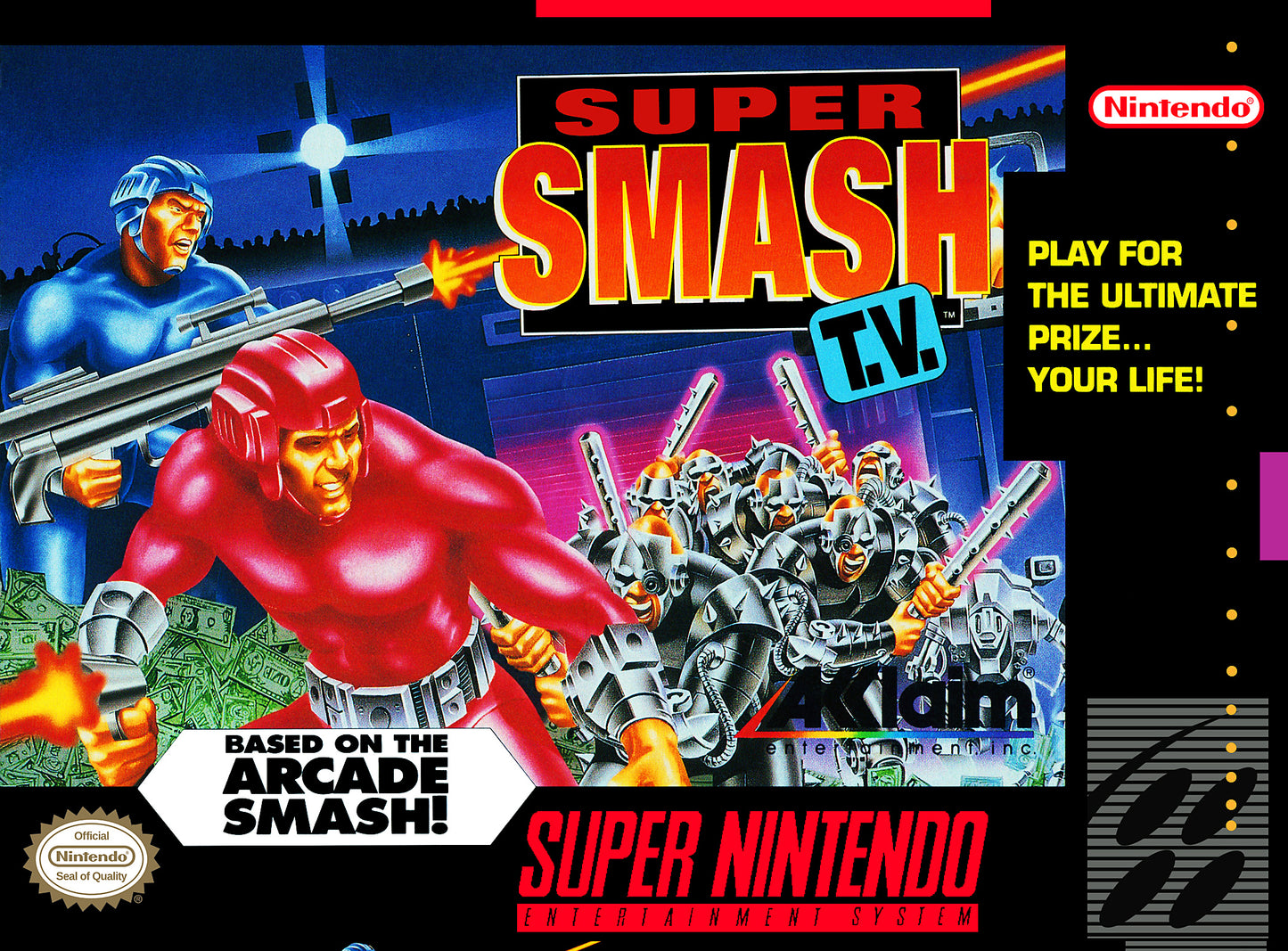 SUPER SMASH TV - SNES (W/BOX & MANUAL)