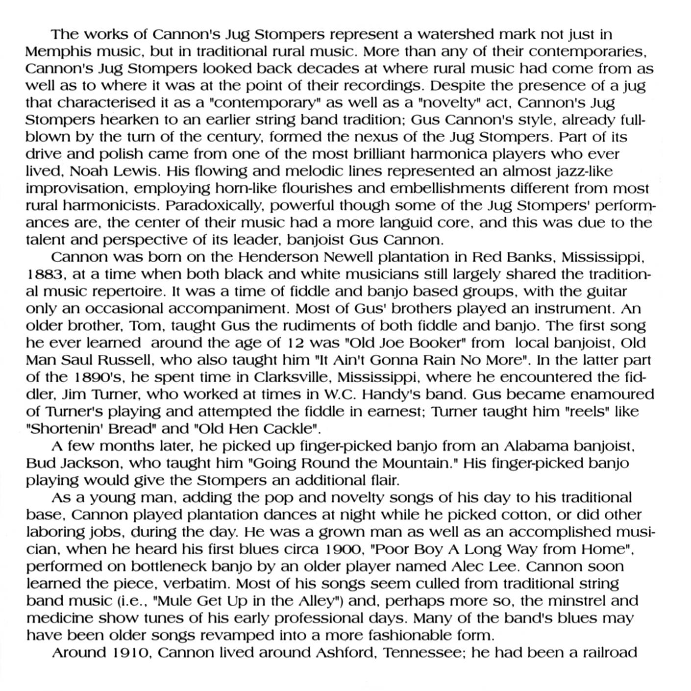 CANNON'S JUG STOMPERS - BEST OF