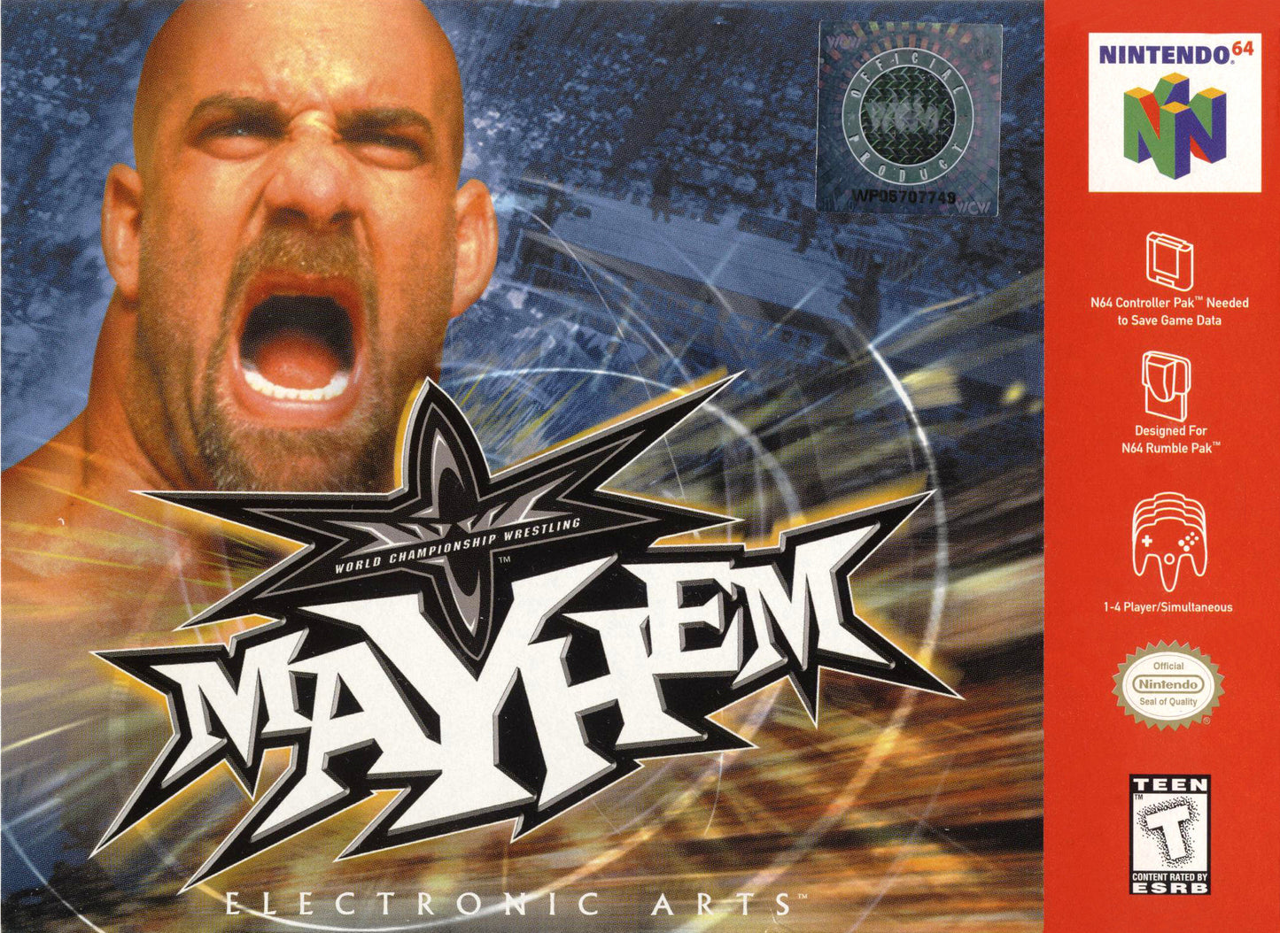 WCW MAYHEM - N64 (W/BOX & MANUAL)
