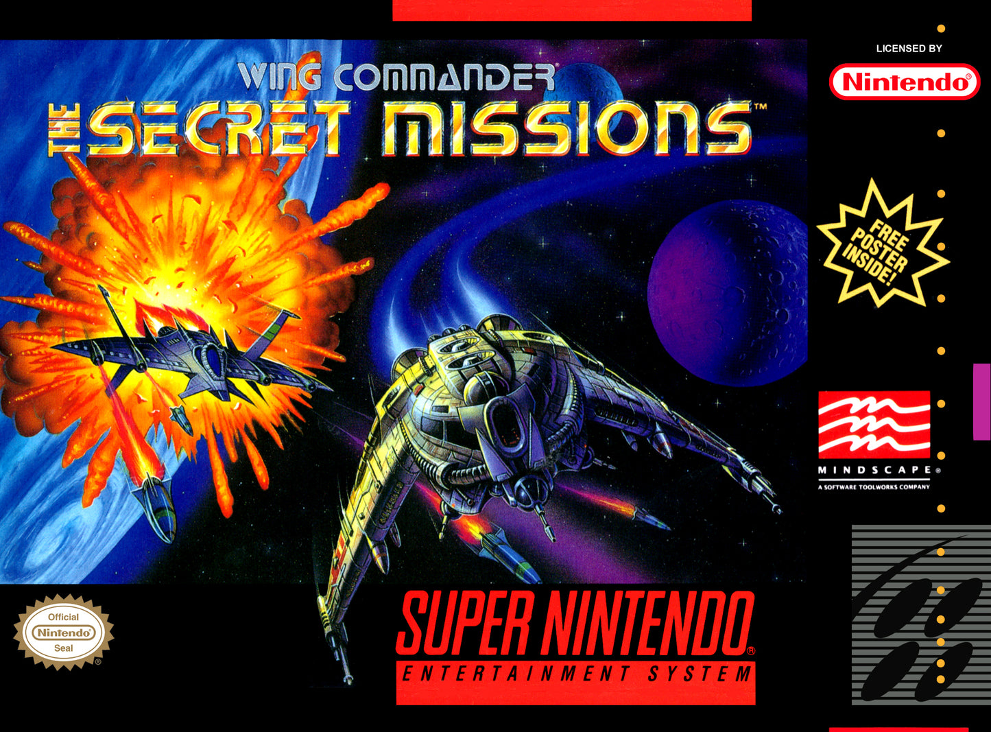 WING COMMANDER: SECRET MISSIONS - SNES (W/BOX & MANUAL)