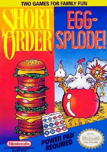 SHORT ORDER/EGGSPLODE - NES (W/BOX & MANUAL)