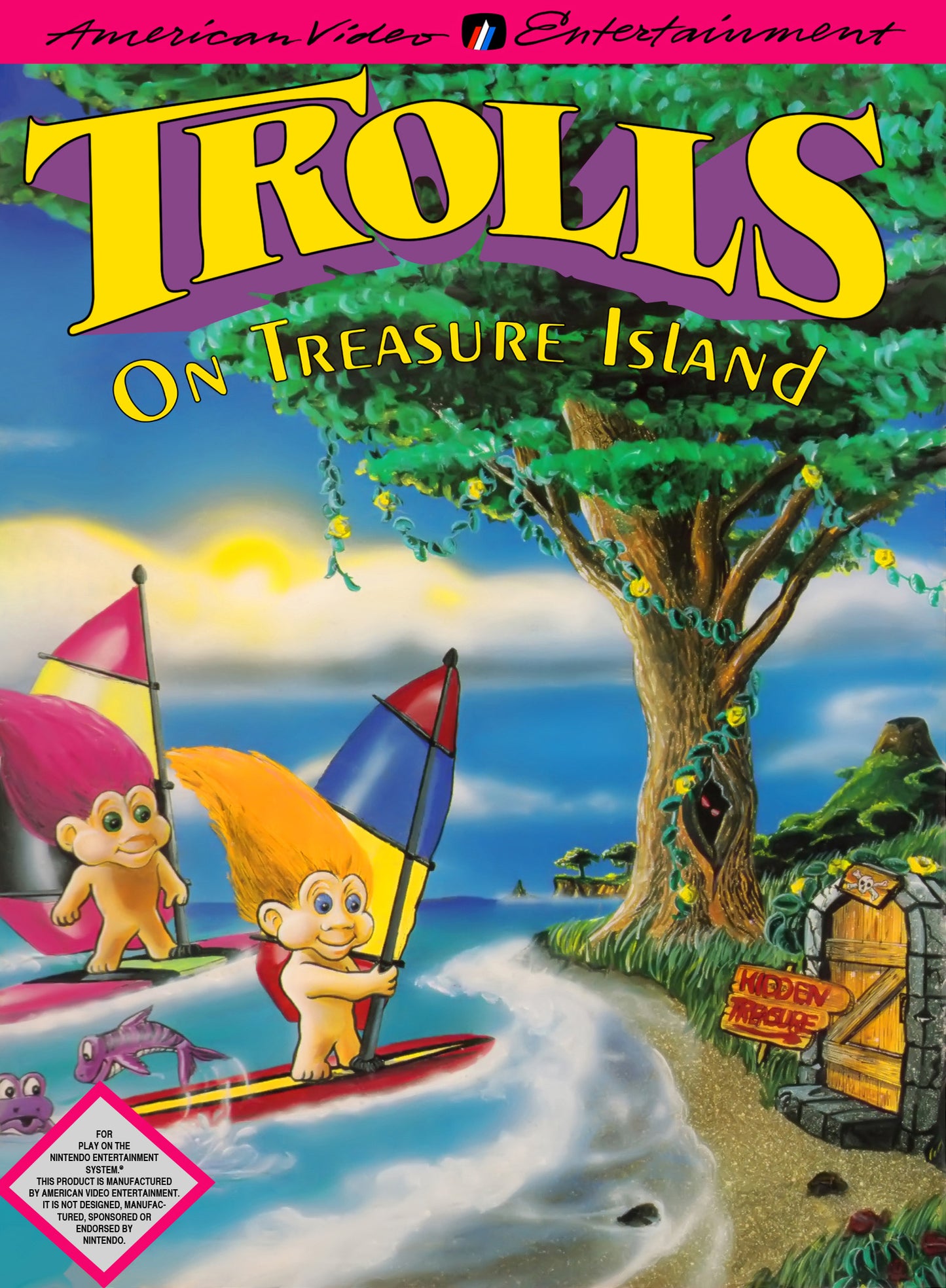 TROLLS ON TREASURE ISLAND - NES (W/BOX & MANUAL)