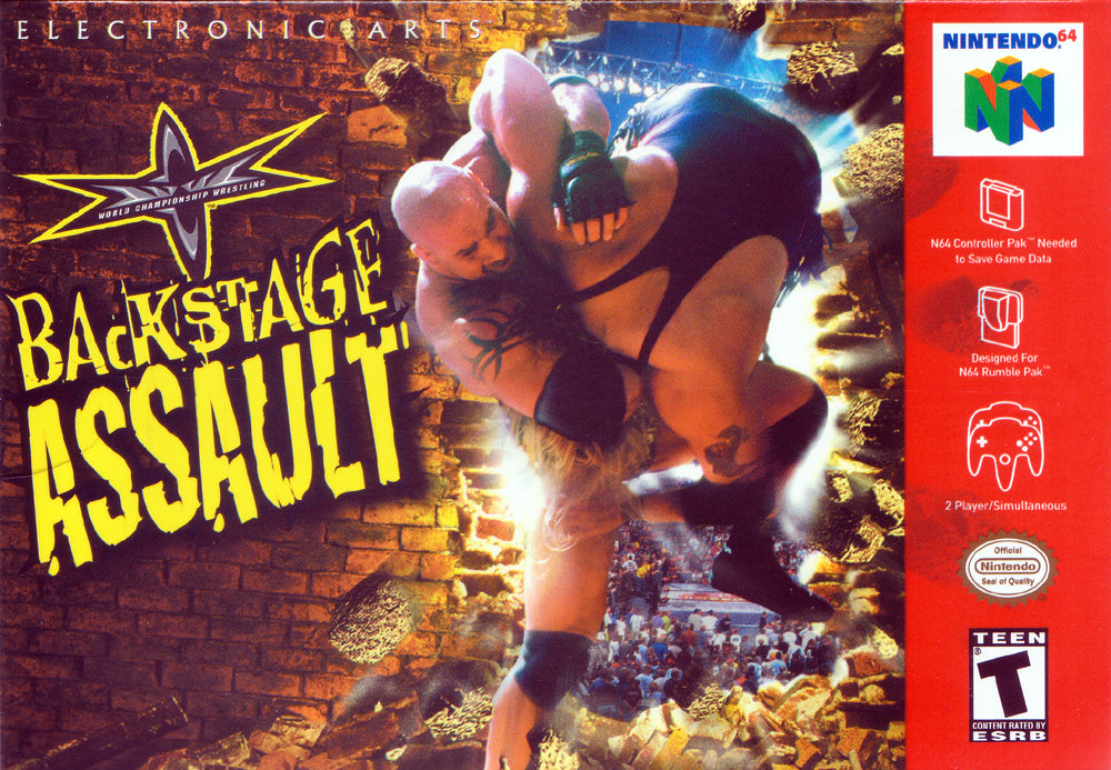 WCW BACKSTAGE ASSAULT - N64 (W/BOX & MANUAL)
