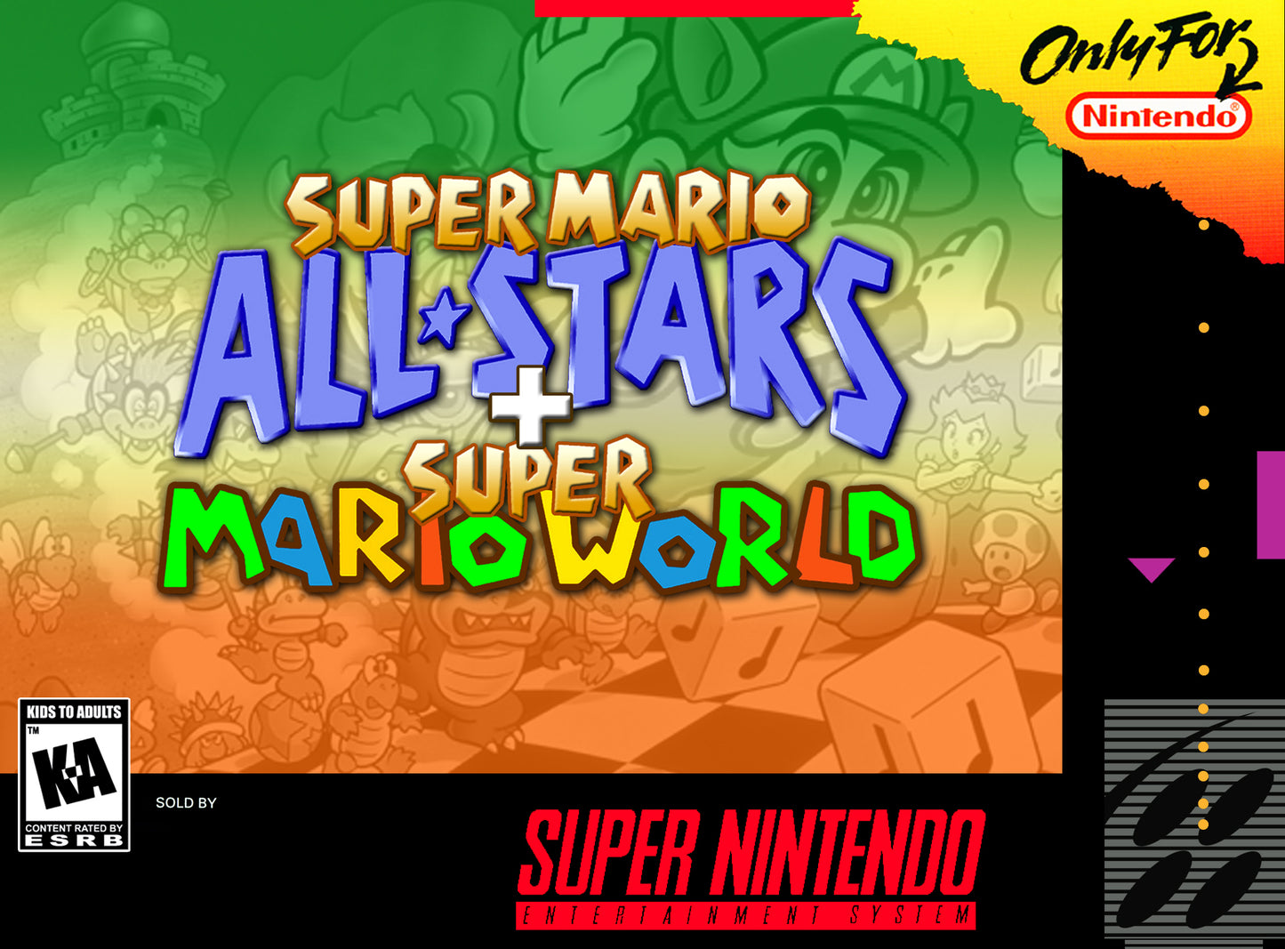 SUPER MARIO ALL-STARS W/SUPER MARIO WORL - SNES (W/BOX & MANUAL)