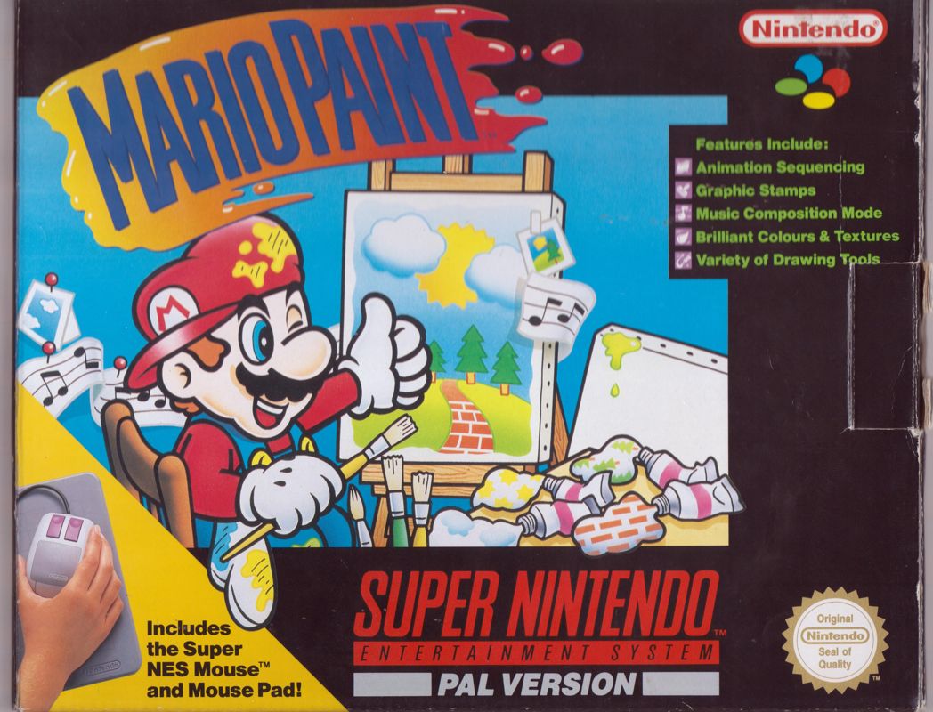 MARIO PAINT (WITH MOUSE) - SNES (W/BOX & MANUAL)