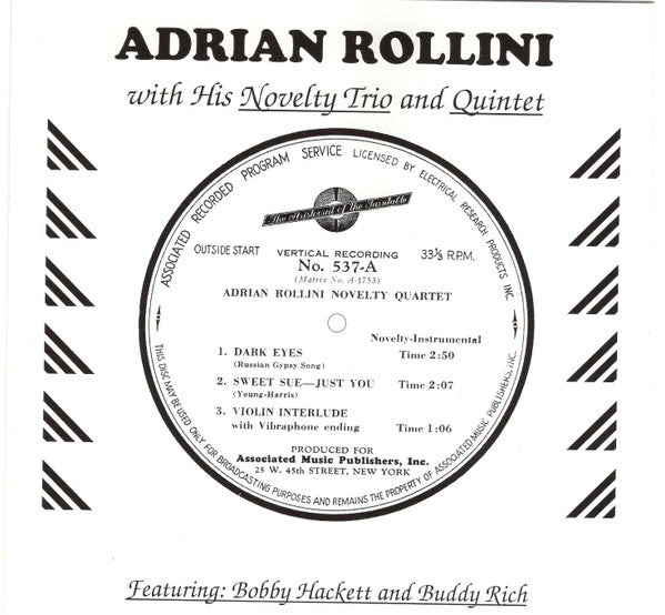 ROLLINI, ADRIAN - NOVELTY TRIO & QUINTET