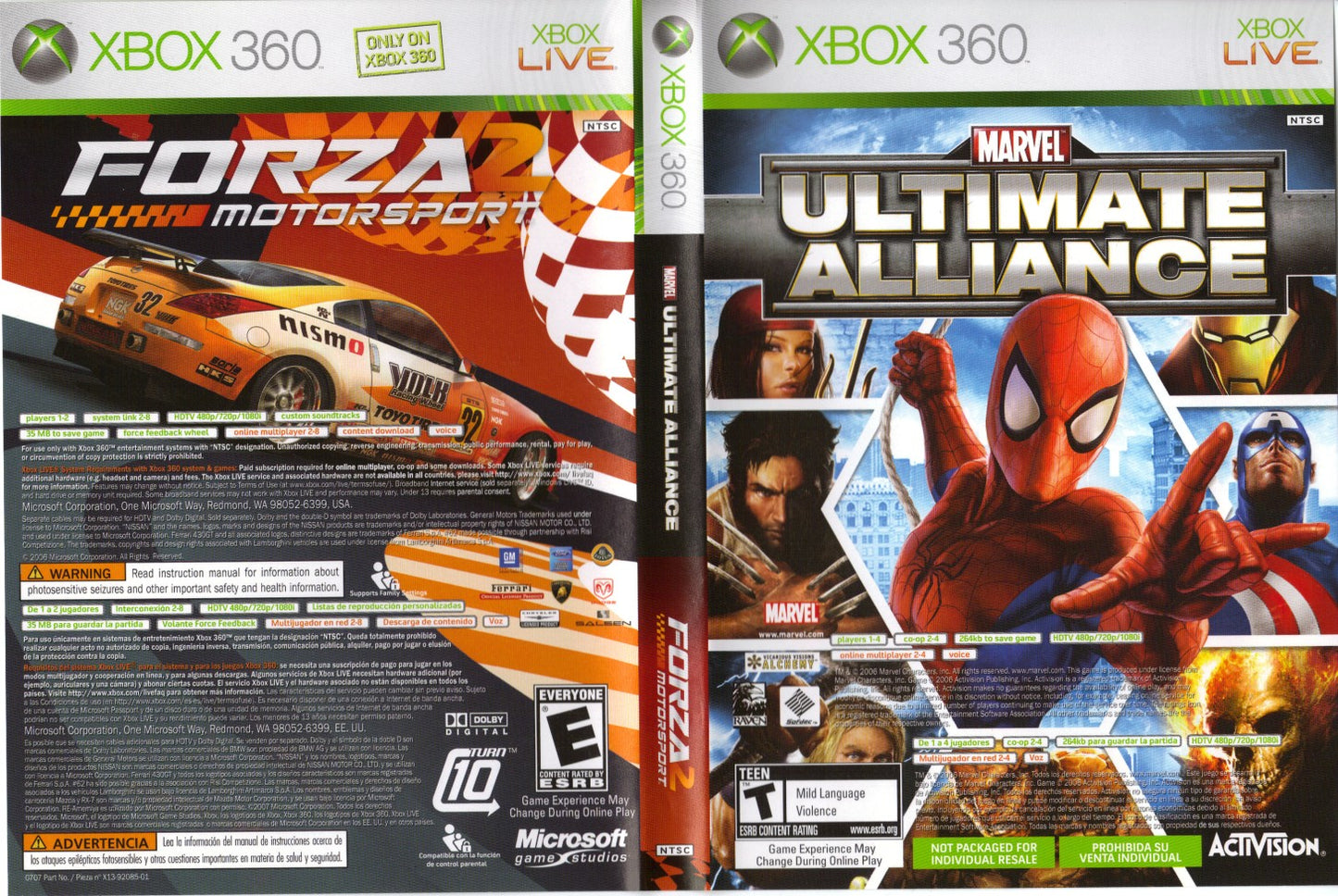 MARVEL: ULTIMATE ALLIANCE/FORZA MOTORSPO - XBX360