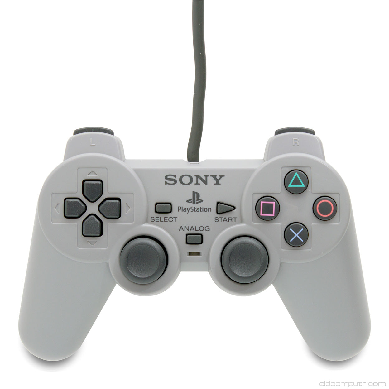 PS1 CONTROLLER (DUAL ANALOG)(HARDWARE) - PS1-GREY-CONCAVE ANALOG STICKS