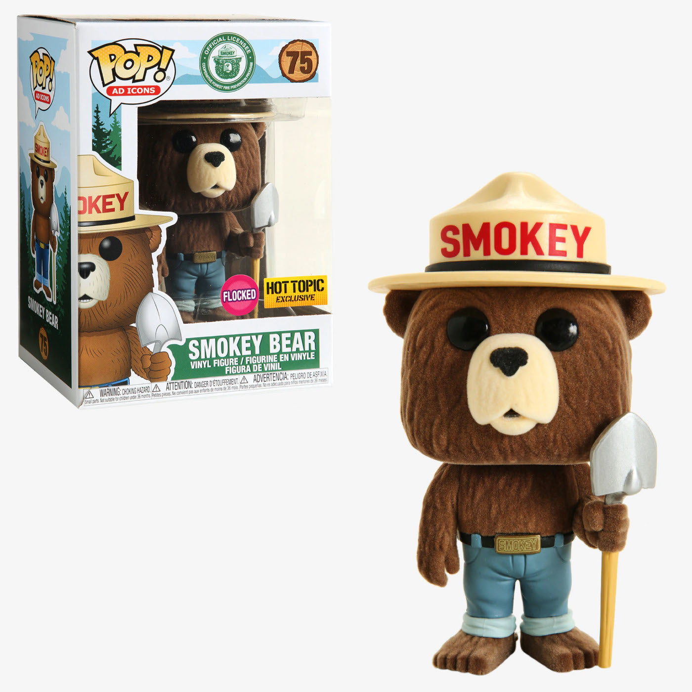 SMOKEY BEAR (FLOCKED) #75 - FUNKO POP!-EXCLUSIVE