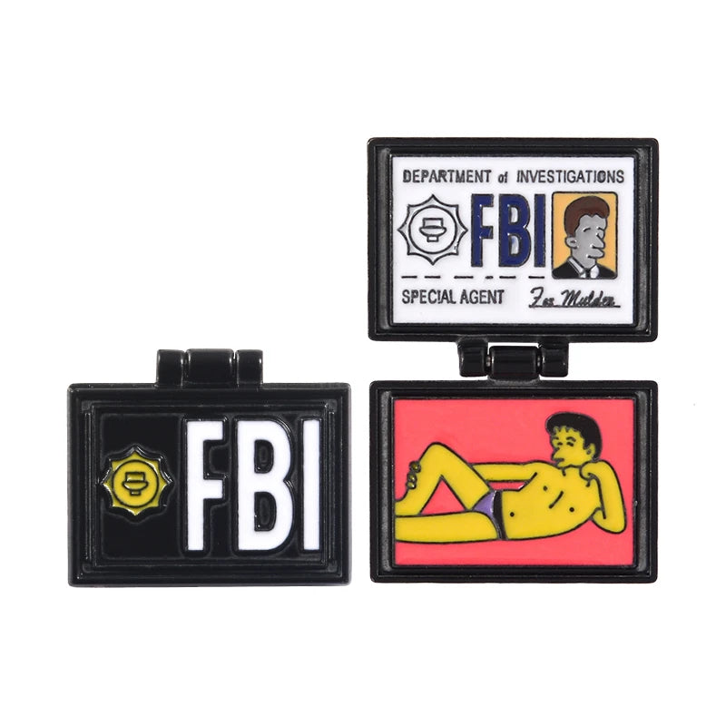 SIMSONS: FBI BADGE: FOX MULDER (ENAMEL) - PIN