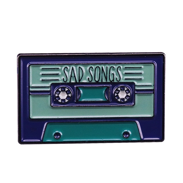 CASSETTE: SAD SONGS (GREEN)(ENAMEL) - PIN