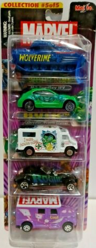 WOLVERINE/HULK/DR. DOOM/ROGUE/GAMBIT CAR - MAISTO-DIE-CAST-2002