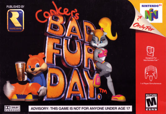 CONKER'S BAD FUR DAY  - N64 (W/BOX & MANUAL)