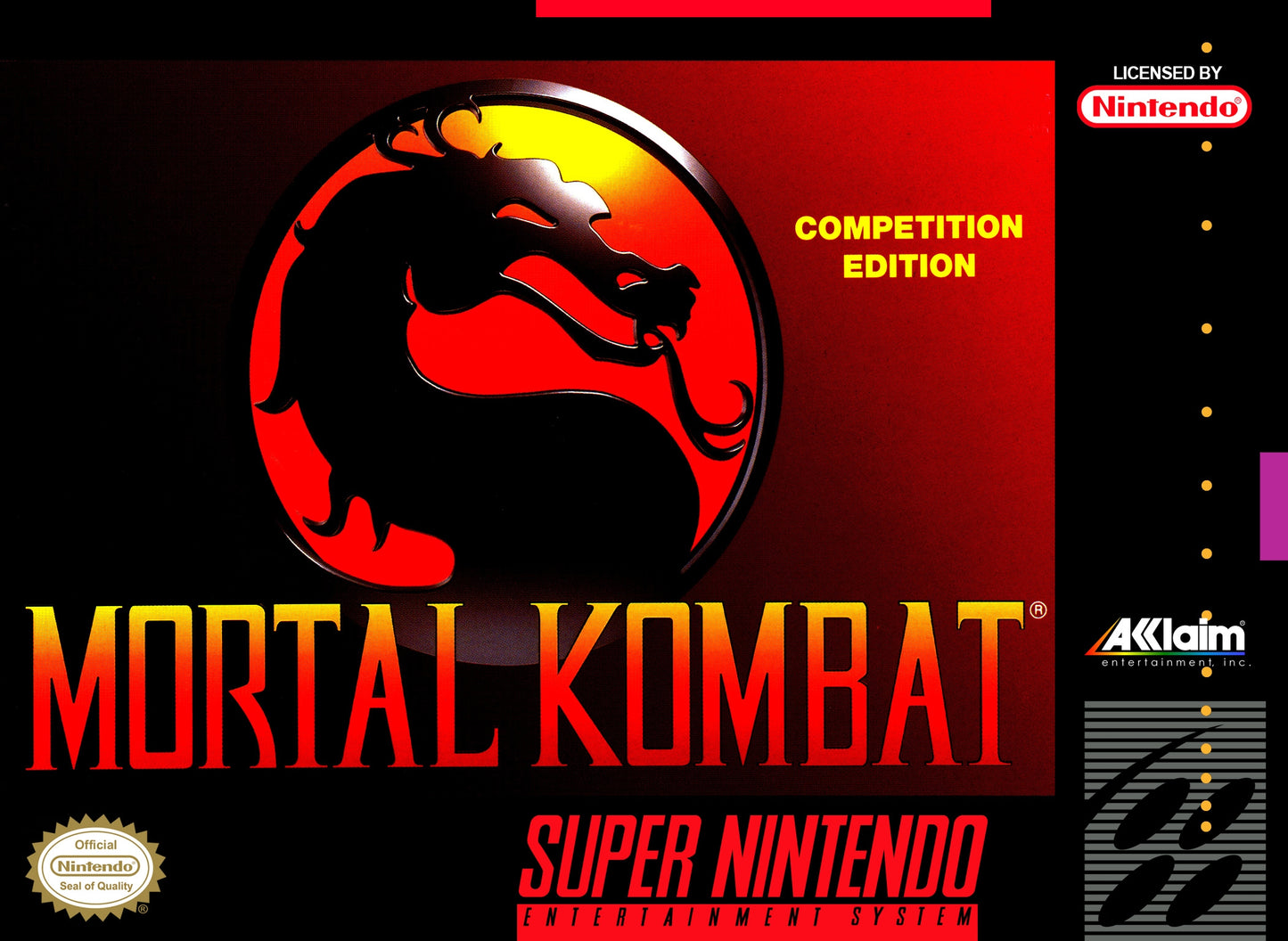 MORTAL KOMBAT (1992)  - SNES (W/BOX & MANUAL)