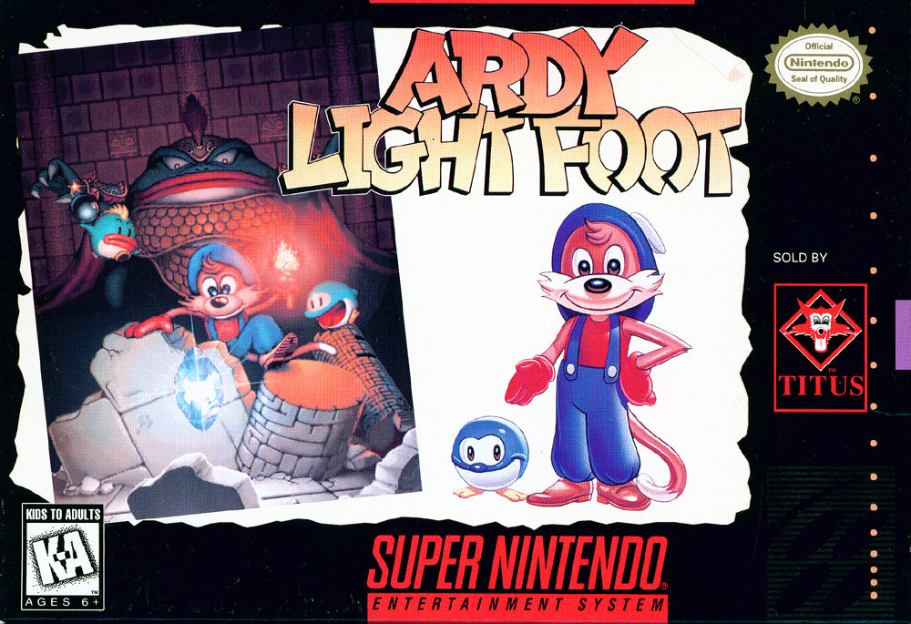 ARDY LIGHT FOOT  - SNES (W/BOX & MANUAL)