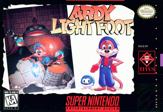 ARDY LIGHT FOOT  - SNES (W/BOX & MANUAL)