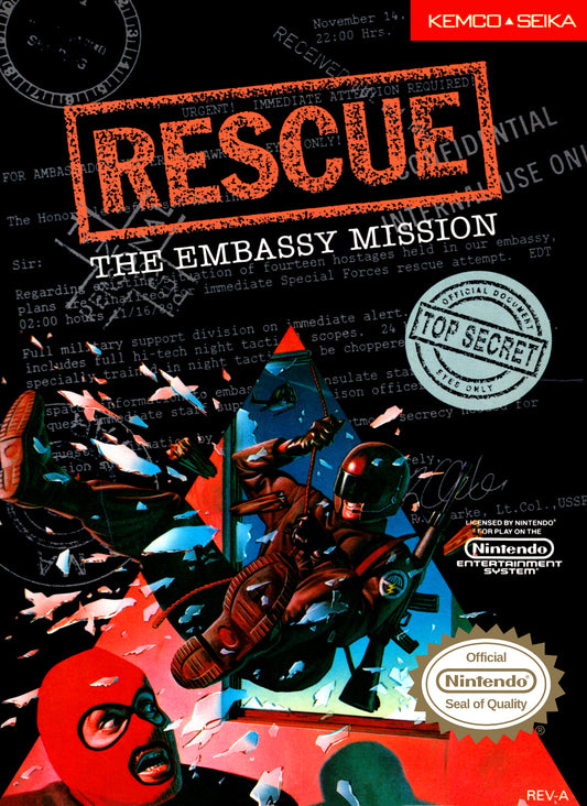 RESCUE: THE EMBASSY MISSION  - NES (W/BOX & MANUAL)