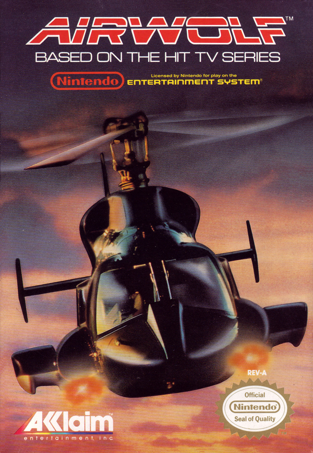 AIRWOLF  - NES (W/BOX & MANUAL)